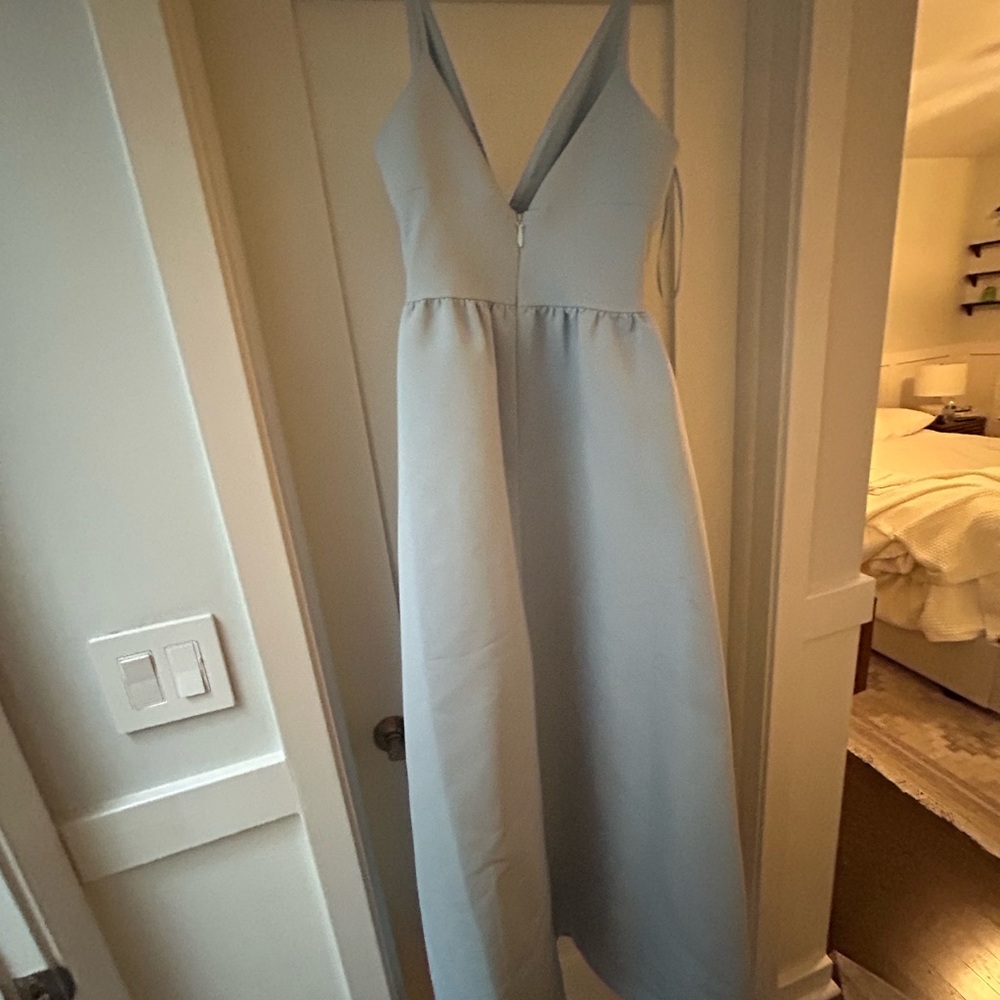 Amsale Ice Blue bridesmaid dress